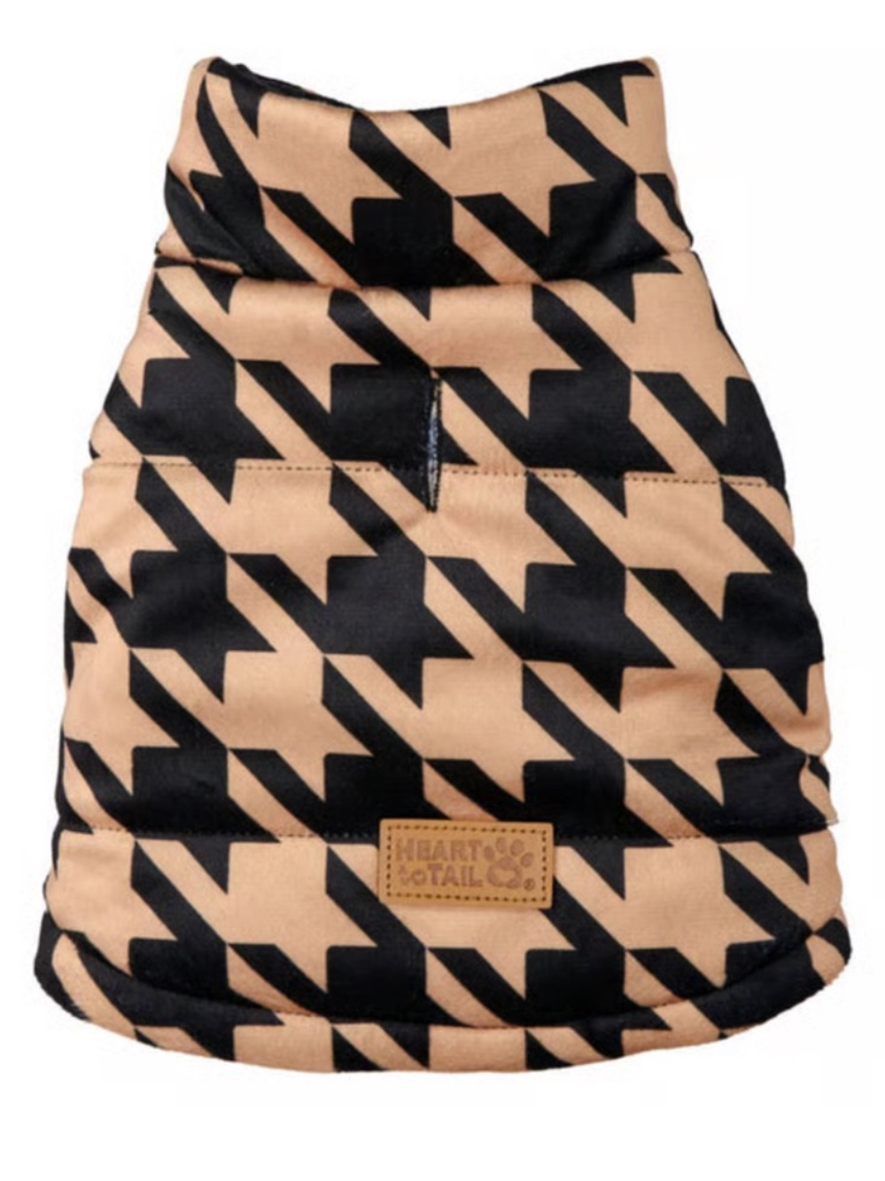 NWOT Heart To Tail Luxury Houndstooth Print Reversible Pet Puffer Coat XS/S